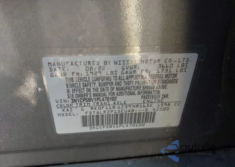 2023 Nissan Kicks S Xtronic Cvt z USA, uszkodzony, nr VIN 3N1CP5BV1PL470102